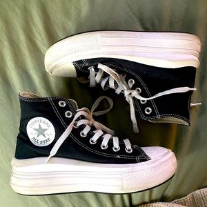 Black platform Converse
